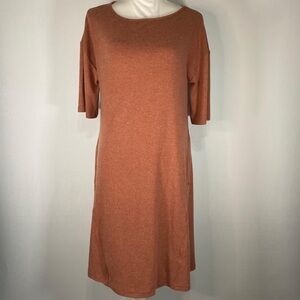 Pepaloves Burnt Orange Loose Fit Midi Dress